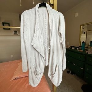 LULULEMON Ribbed Cutout Waterfall Open Cardigan